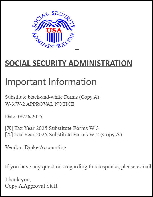 DAS25 SSA Approval letter