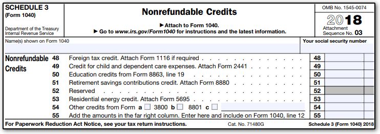 schedule 3 tax form
