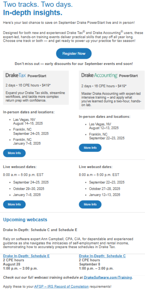 Last Call to Save on September PowerStart Training