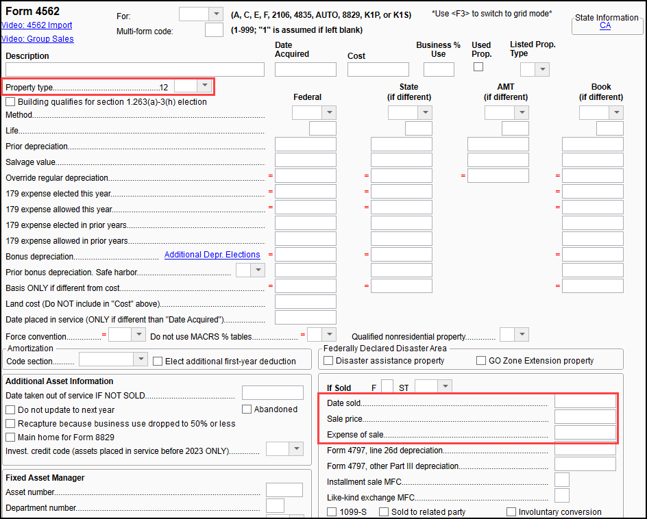 Drake Tax - 4562: Disposition of Rental Property