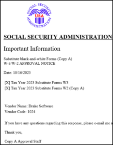 DAS23 W2 W3 approval letter