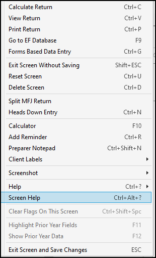 Image of "Help" in the right-click menu Image of "Help" in the right-click menu