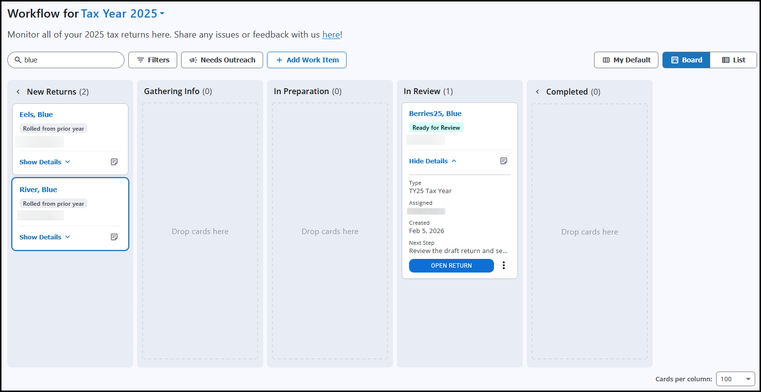 Workflow board