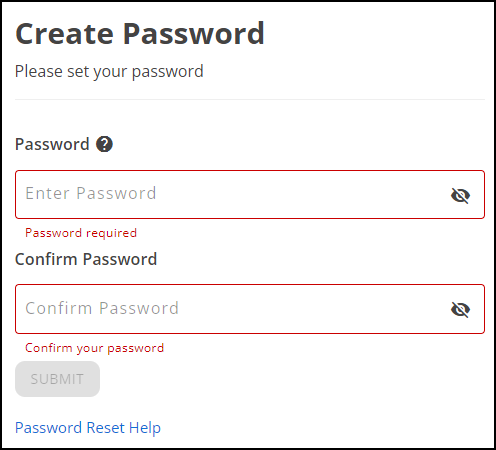 Image of "Create Password" dialog box Image of "Create Password" dialog box