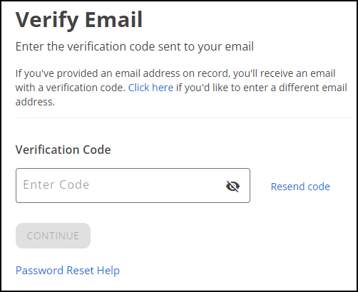 Image of "Verify Email" dialog box Image of "Verify Email" dialog box