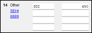 Image of Box 14 on screen W2