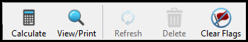 Image of active buttons on the data entry tool bar