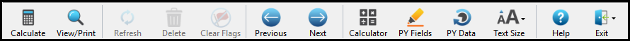 Image of data entry toolbar