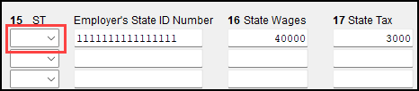 Image of missing "ST" filed on screen W2 