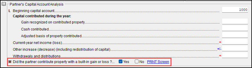 Image of line M on screen K1