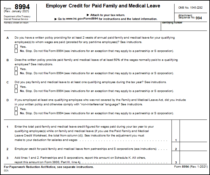 Image of Form 8994