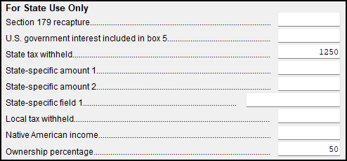 Image of "For State Use Only" section on screen K1P > 1065 K1 12-20