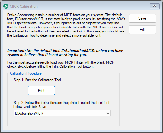 MICR Calibration
