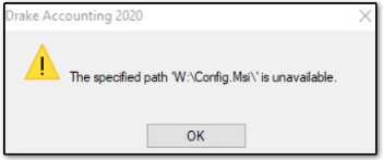 Specified path is unavailable