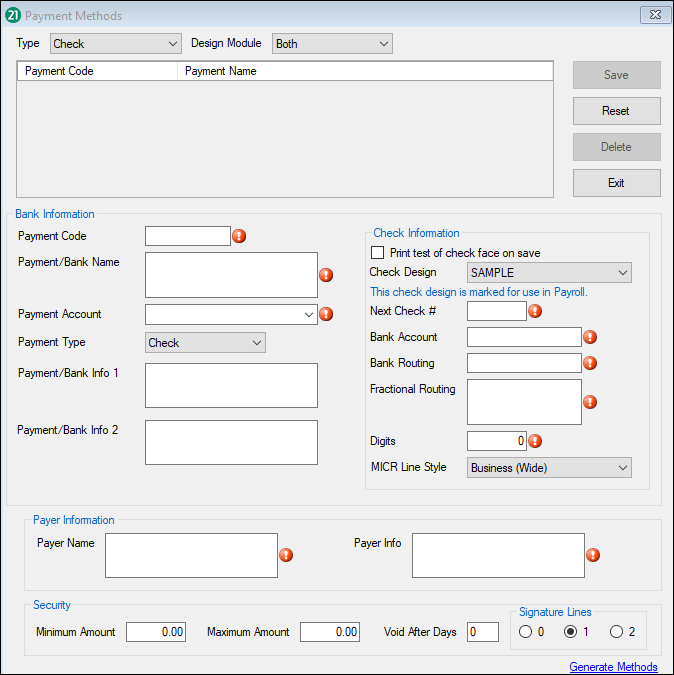 MICR screen