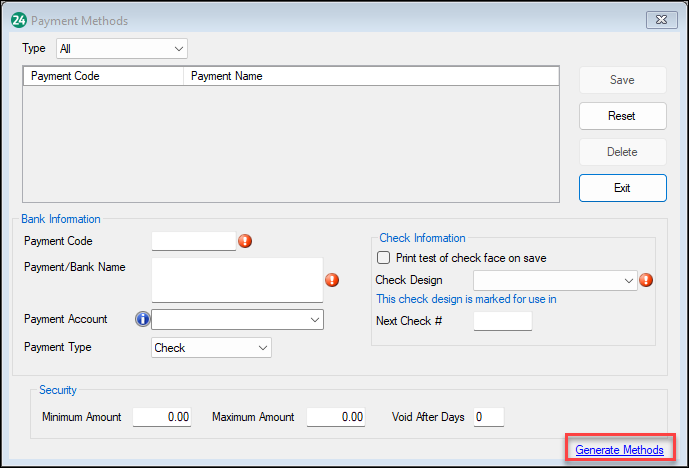 Generate methods link