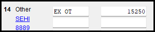 Box 14, code "EX OT"