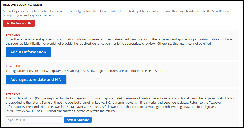 Federal error when filing