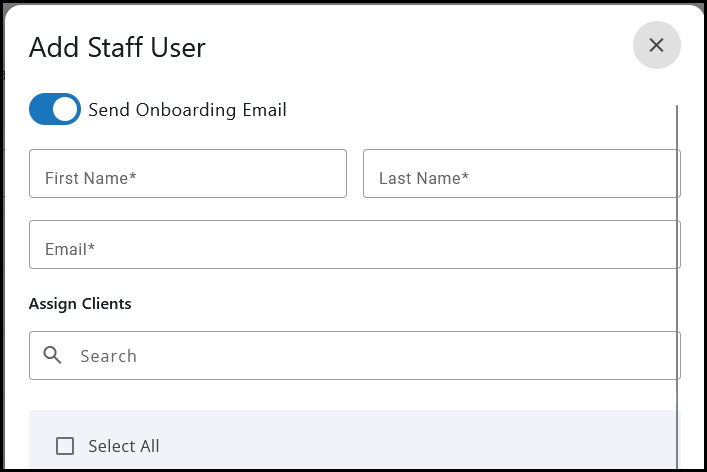 Add staff user window