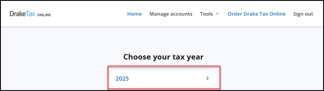 Drake Tax Online dashboard Drake Tax Online dashboard