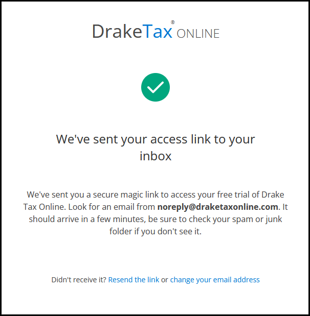 DTO Trial signup success page DTO Trial signup success page