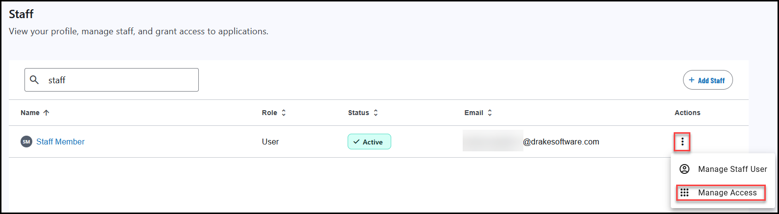 Actions > Manage access 
