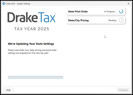State settings update