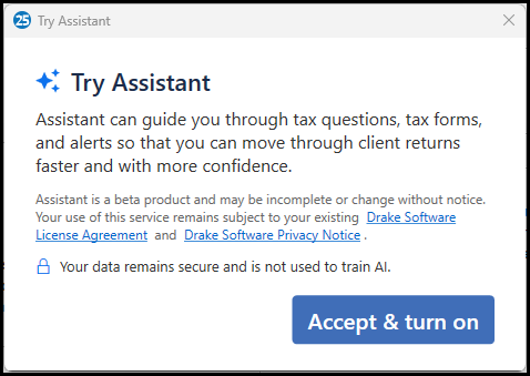 Accept and turn on