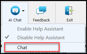 AI Chat menu